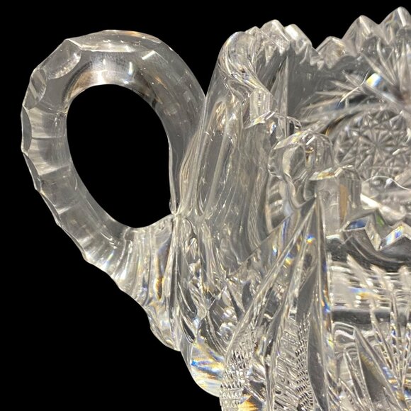 Antique American Brilliant Period Cut Glass ABP 2 Pc Set Sugar Bowl & Creamer - Picture 10 of 16